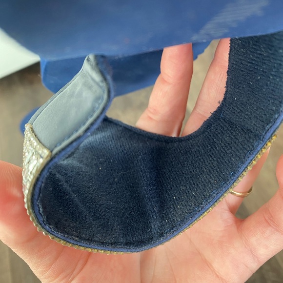 Olivia Miller Jeweled Blue Wedges - Picture 8 of 16